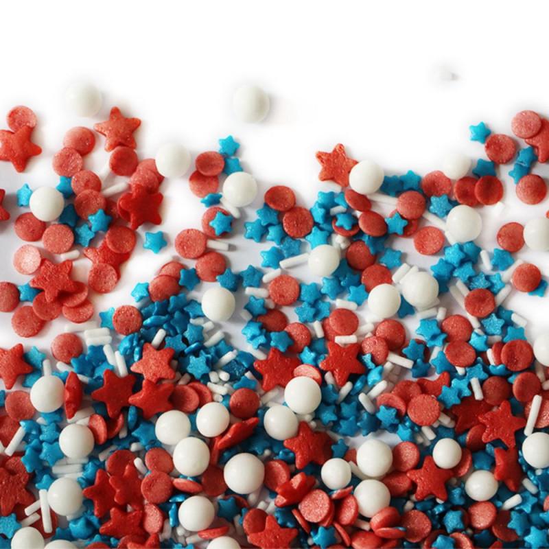 scrapcooking Décors sucrés bleu blanc rouge