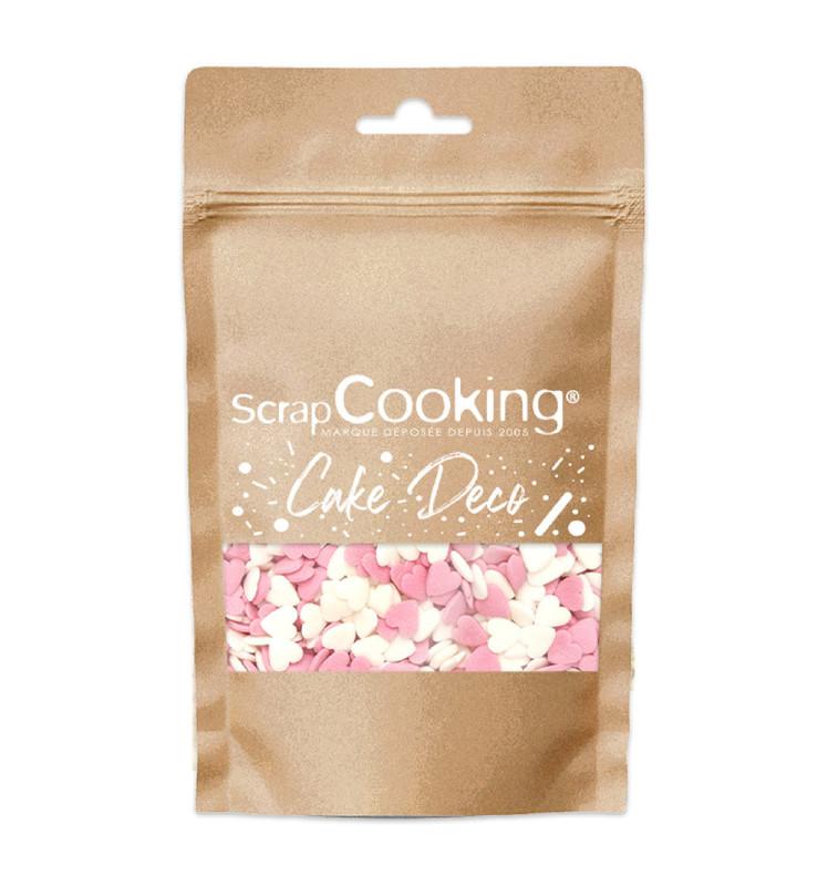 Scrapcooking Décors Sucrés Cœurs Blancs/roses 50g