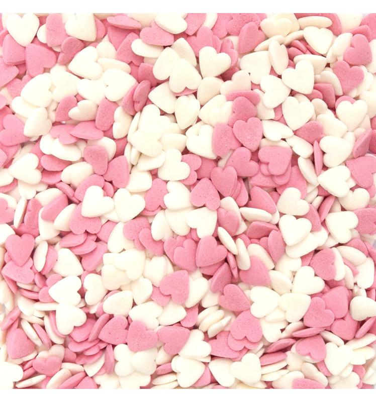 Scrapcooking Décors Sucrés Cœurs Blancs/roses 50g