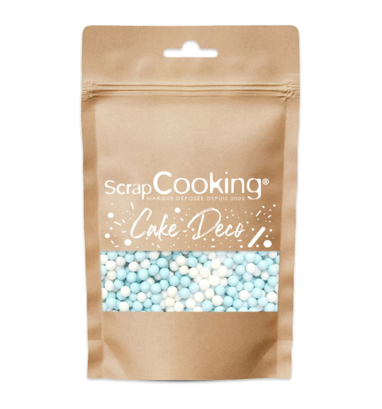 Scrapcooking Décors Sucrés Perles Blanc/bleu 55g