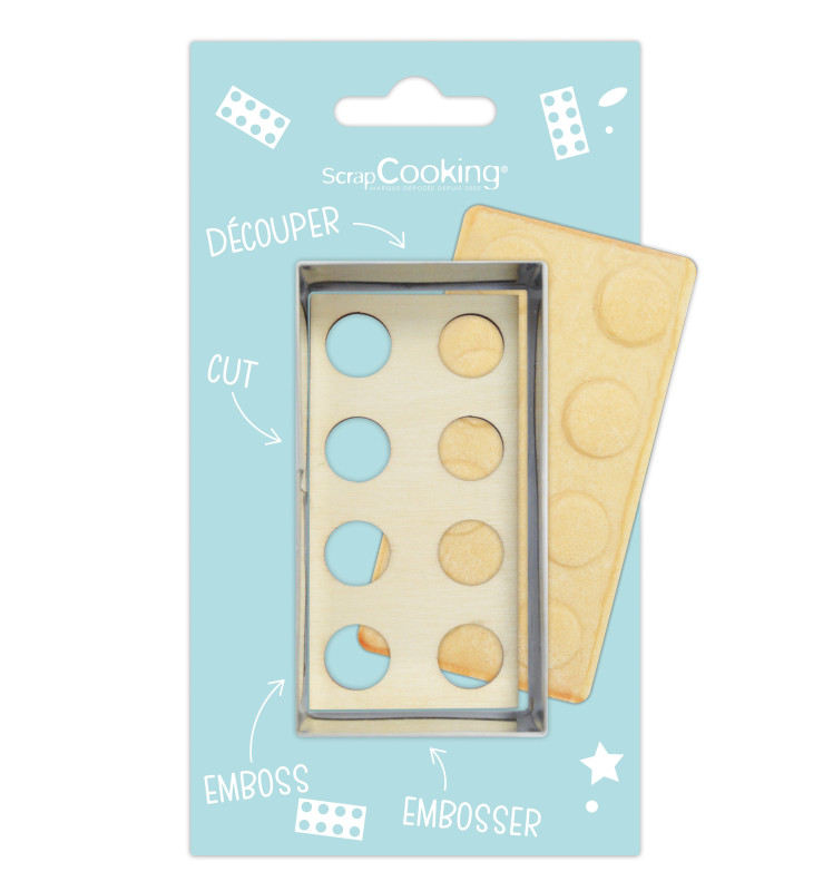 scrapcooking Découpoir + embosseur bois Brique
