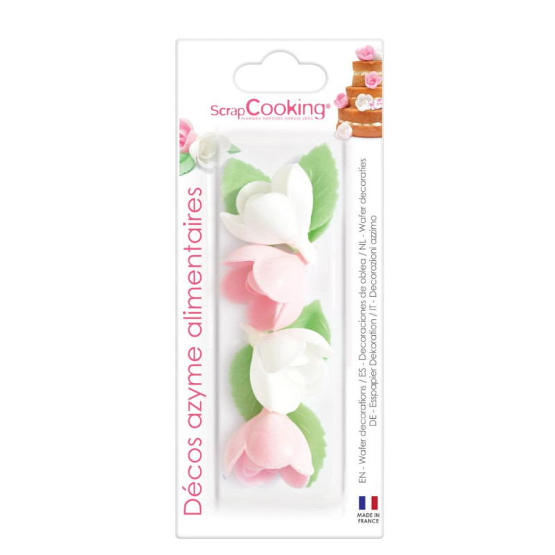 Scrapcooking Fleurs Azyme Roses/feuilles Vertes
