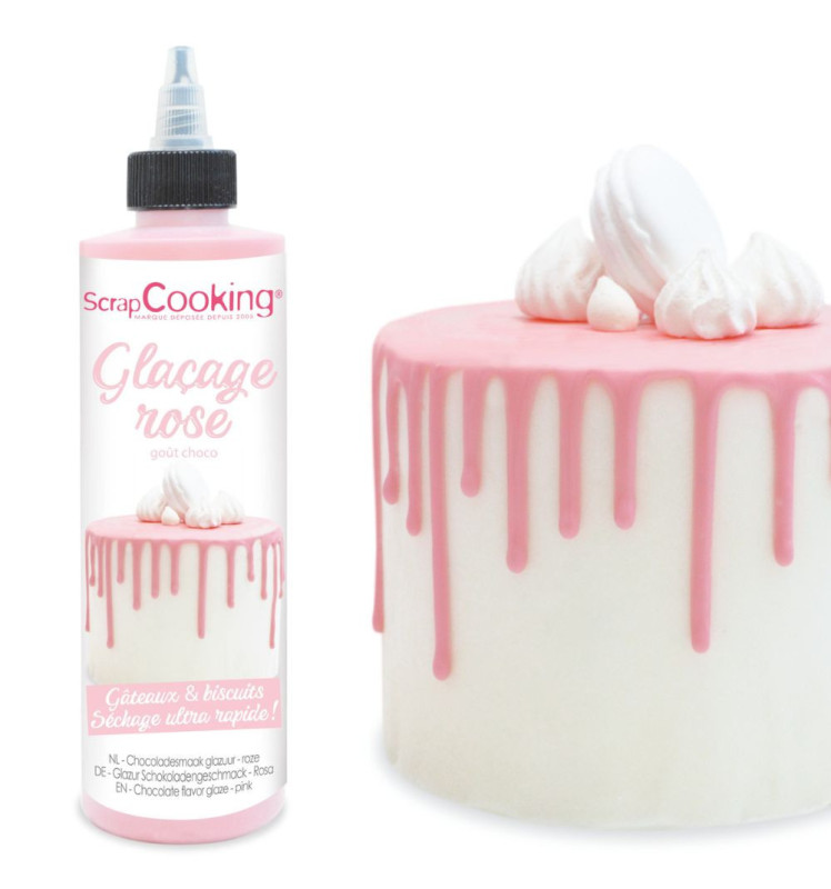 Scrapcooking Glaçage Rose Goût Choco - Drip Cake