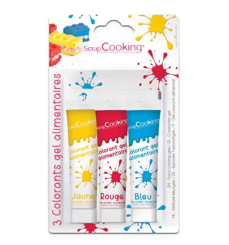 Scrapcooking Lot Color'gels X3 Rouge/ Bleu/ Jaune