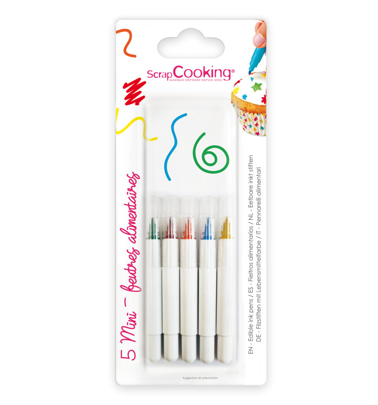 scrapcooking Lot de 5 mini-feutres alimentaires