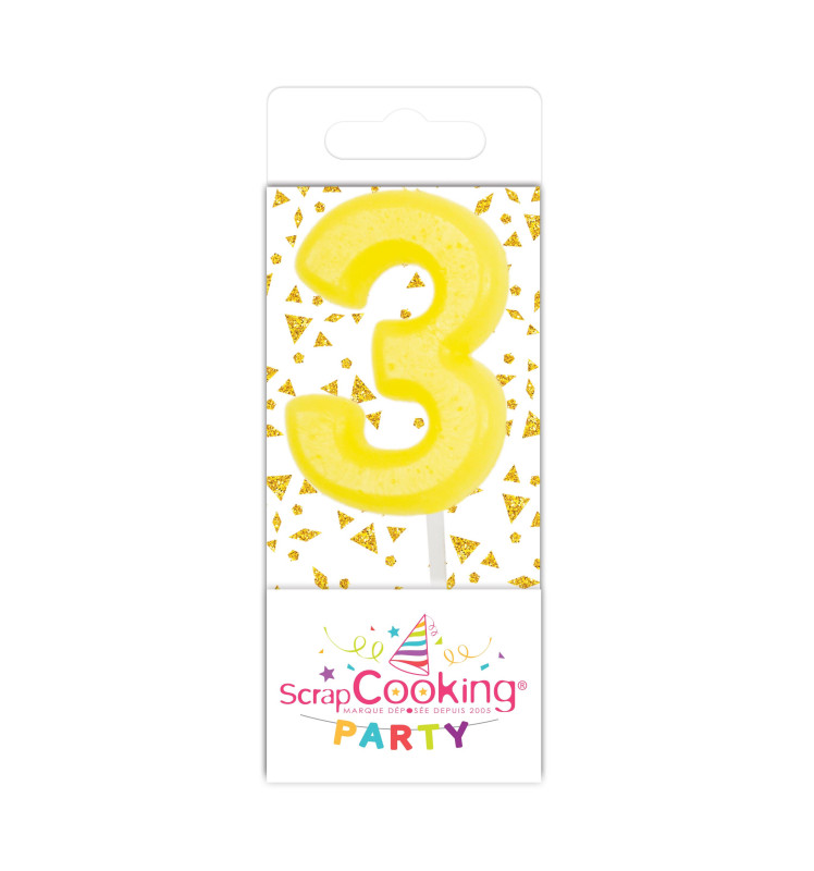 scrapcooking Mini bougie chiffre 3