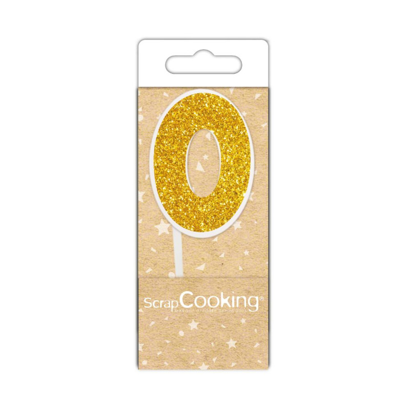 scrapcooking Mini bougie dorée chiffre 0