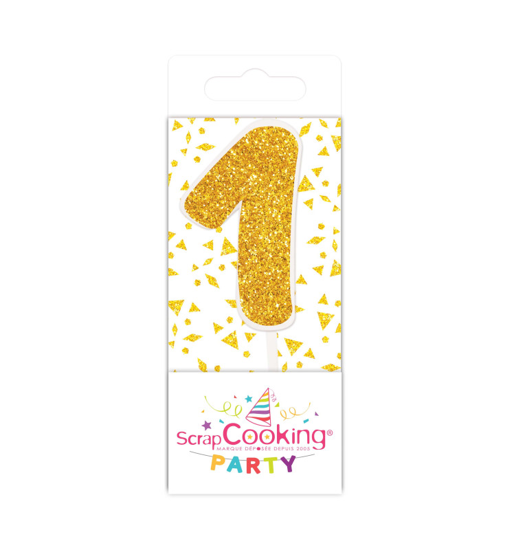 Scrapcooking Mini Bougie Dorée Chiffre 1
