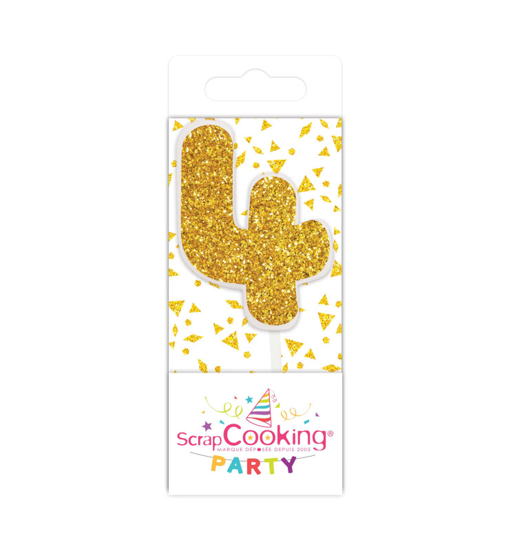scrapcooking Mini bougie dorée chiffre 4