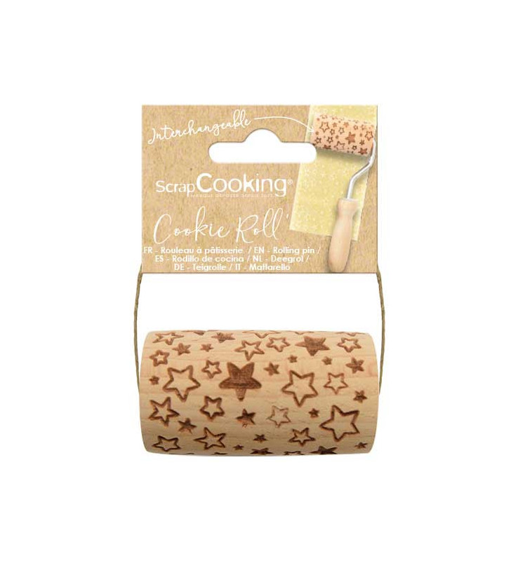 scrapcooking Mini rouleau bois empreinte Étoile