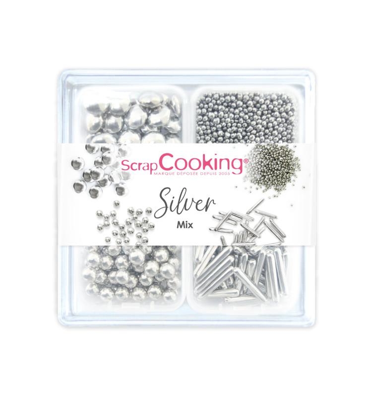 scrapcooking Mix décors sucrés Argent Silver