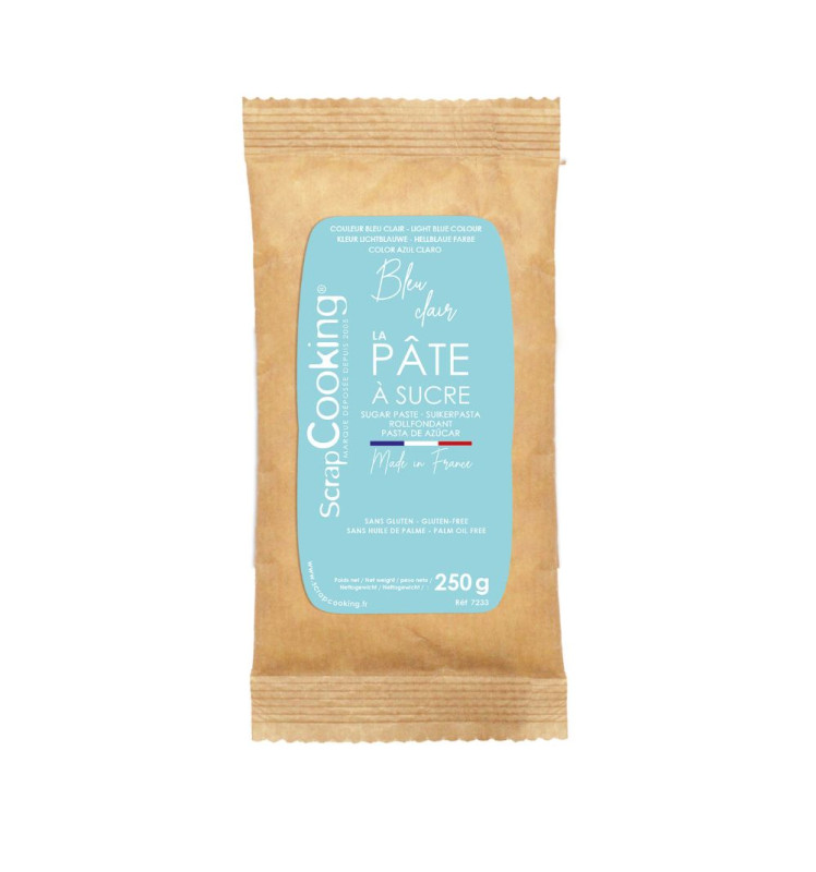 scrapcooking Pâte à sucre bleu clair 250g