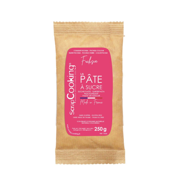 scrapcooking Pâte à sucre fuchsia 250g