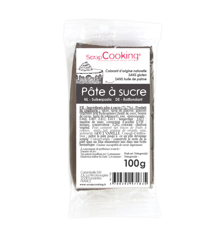 scrapcooking Pâte à sucre gris 100g