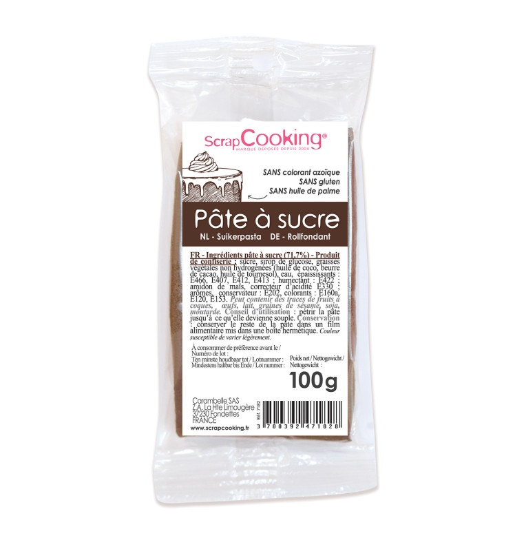 Scrapcooking Pâte à Sucre Marron 100g