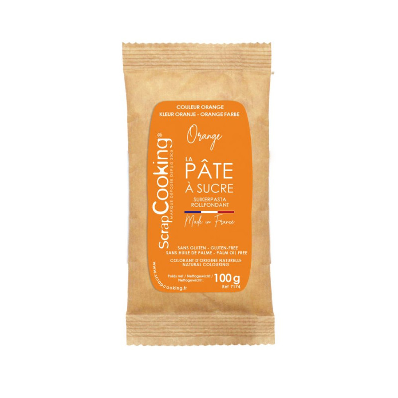 Scrapcooking Pâte à Sucre Orange 100g