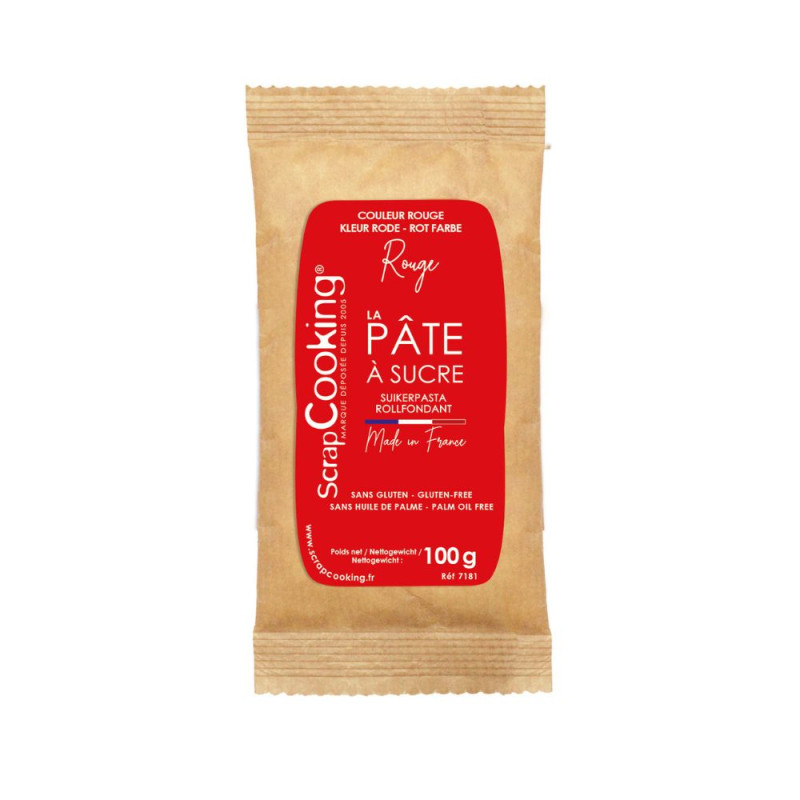 scrapcooking Pâte à sucre rouge 100g