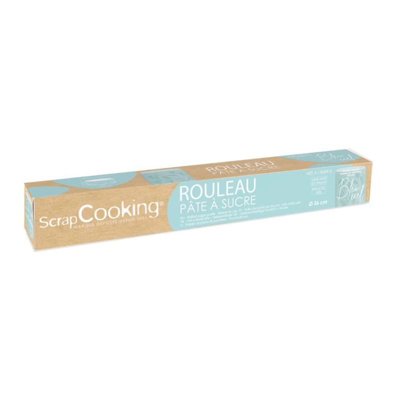 scrapcooking Pâte à sucre rouleau bleu ciel 36 cm