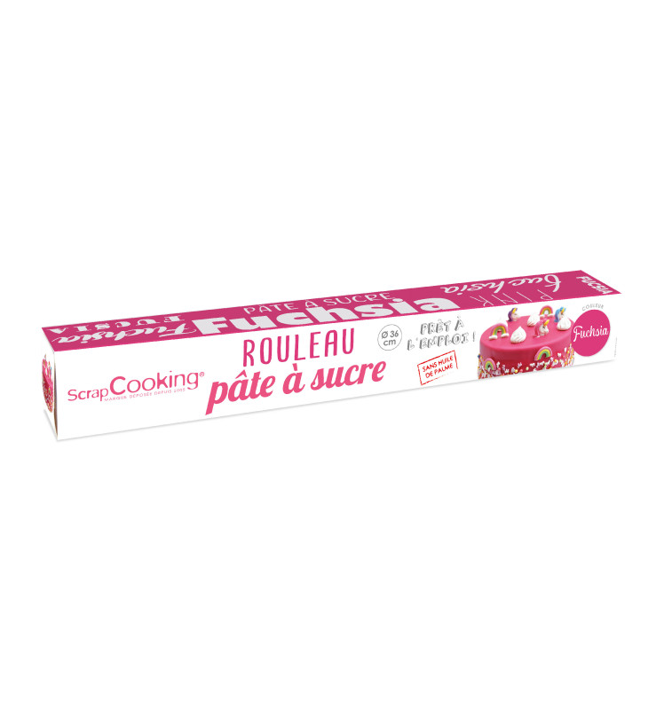 scrapcooking Pâte à sucre rouleau fuchsia 36 cm