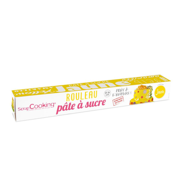 scrapcooking Pâte à sucre rouleau jaune 36 cm
