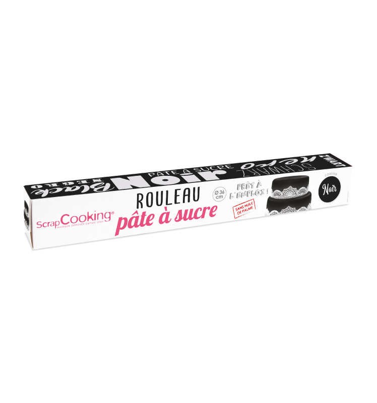 scrapcooking Pâte à sucre rouleau noir 36 cm