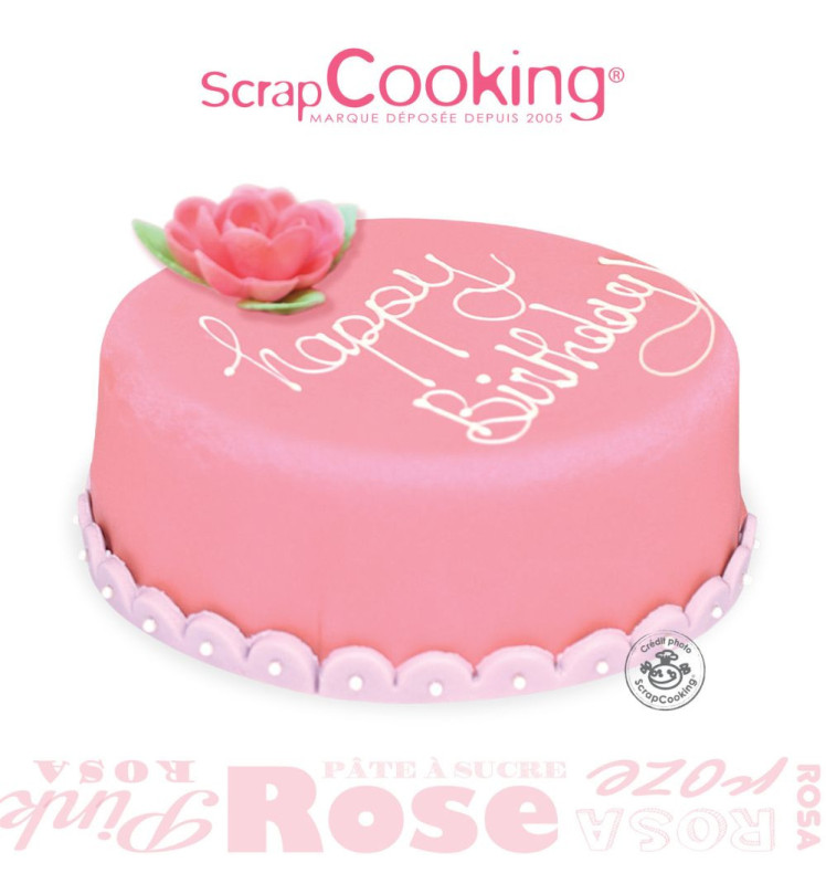 Scrapcooking Pâte à Sucre Rouleau Rose 36 Cm