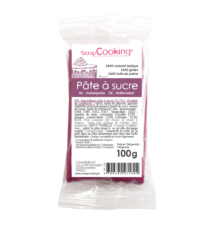 scrapcooking Pâte à sucre violette 100g