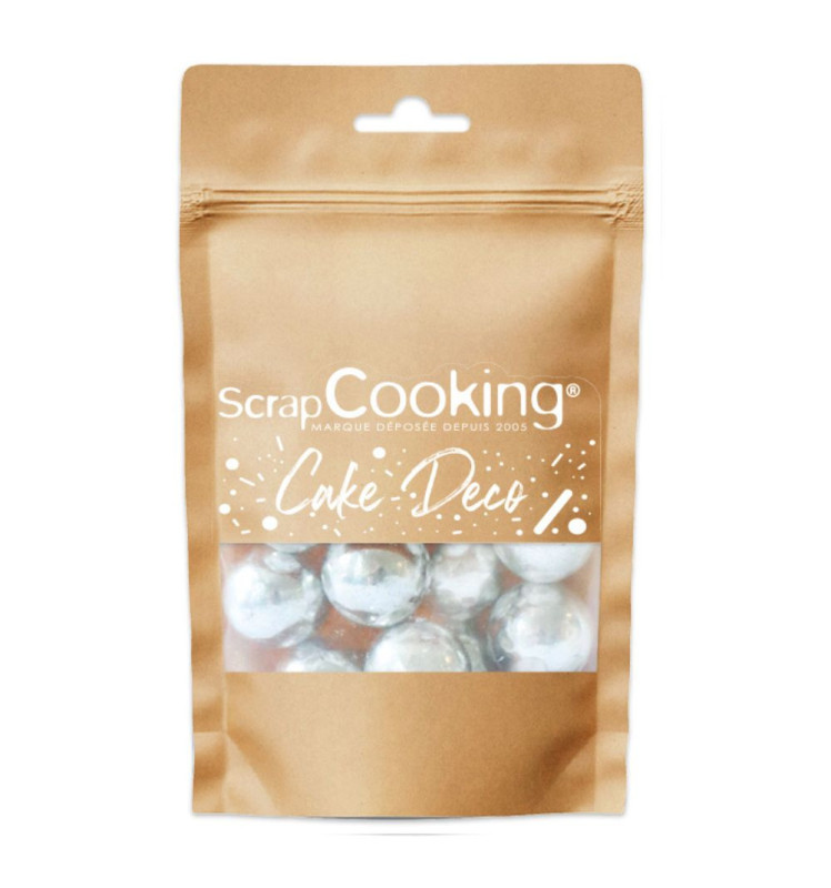 scrapcooking Perles chocolat XXL argentées 55g