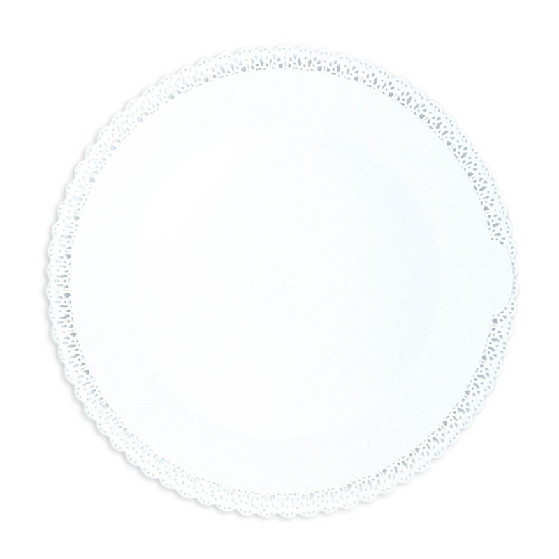 scrapcooking Plat dentelle blanc rond Ø32 cm