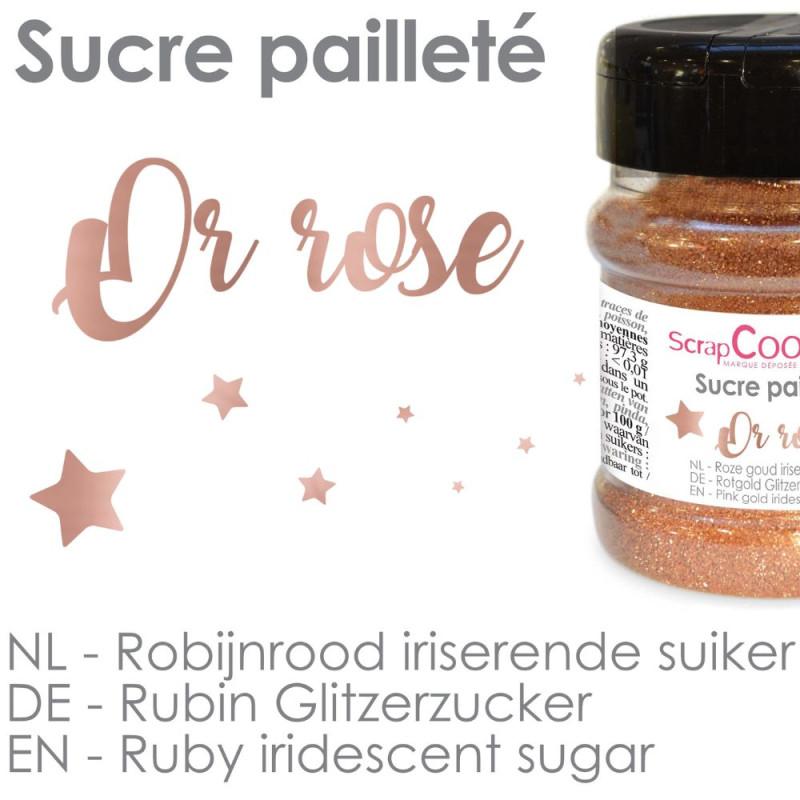scrapcooking Pot de sucre pailleté OR ROSE