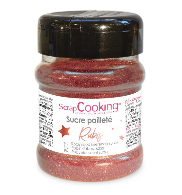 scrapcooking Pot de sucre pailleté RUBIS