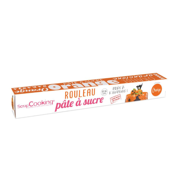 scrapcooking Rouleau de pâte à sucre orange 36 cm