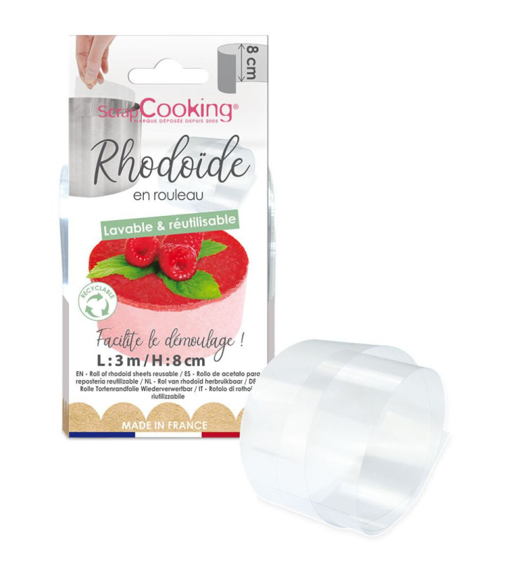 scrapcooking Ruban rhodoïde entremets 3 m x H.8 cm