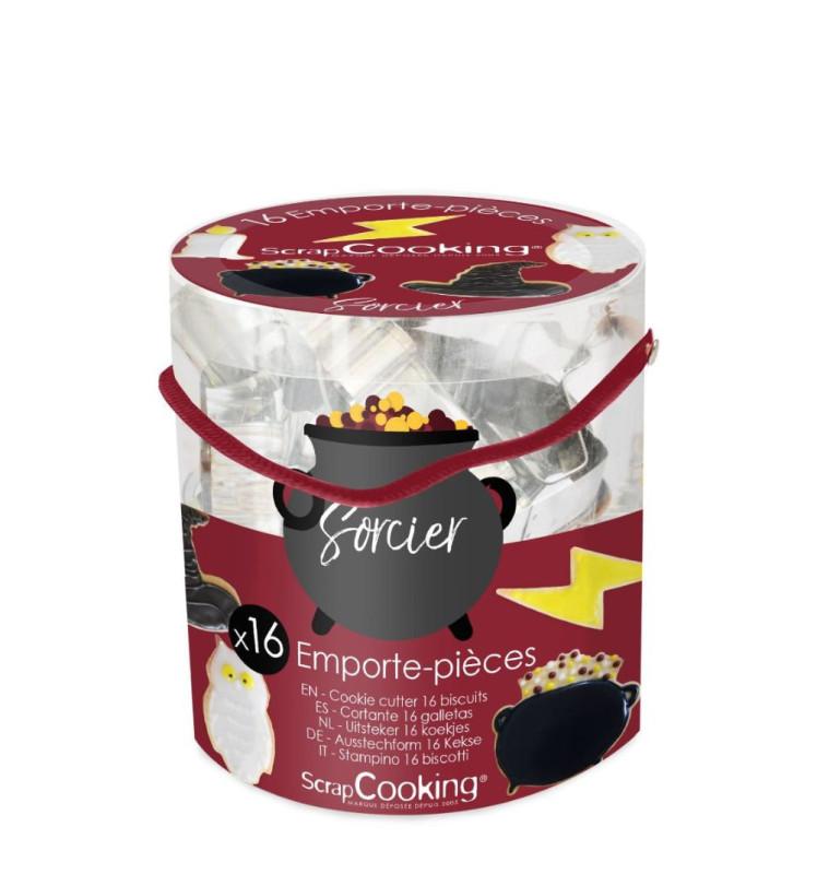 scrapcooking Seau 16 emporte-pièces acier Sorcier