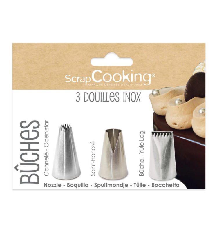 scrapcooking Trio de douilles pour décor de bûche