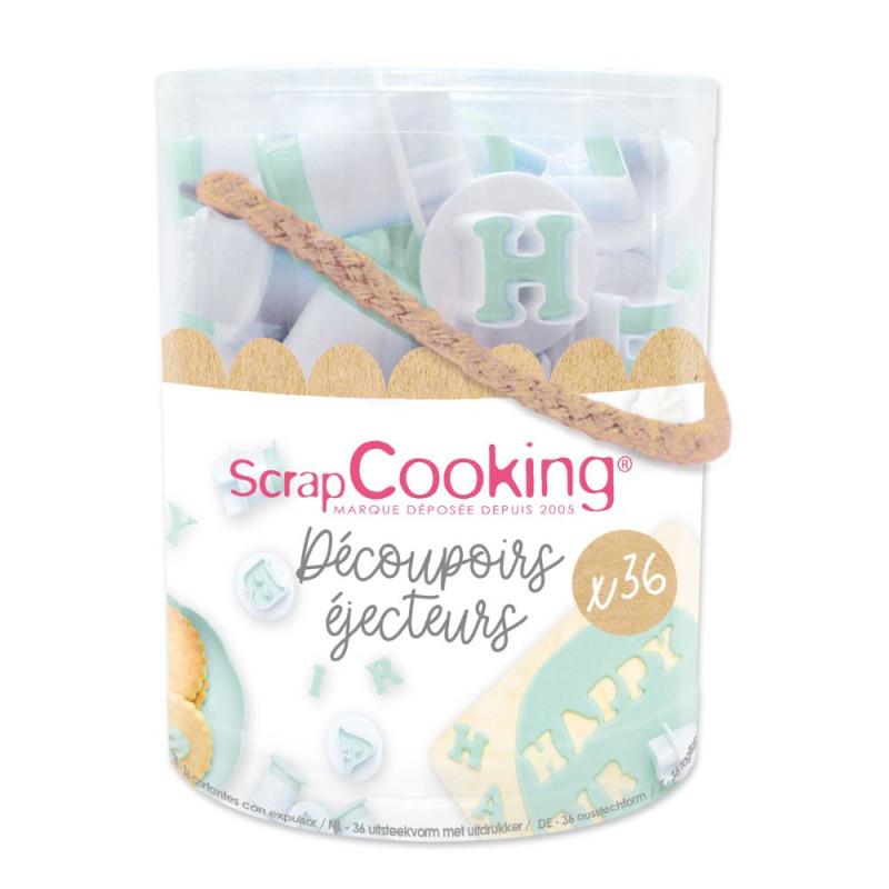 scrapcooking Seau 36 découpoirs éjecteurs lettres et chiffres