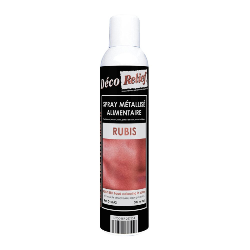 Scrapcooking Spray Colorant Alimentaire Métallisé En Bombe Rubis - 300 Ml