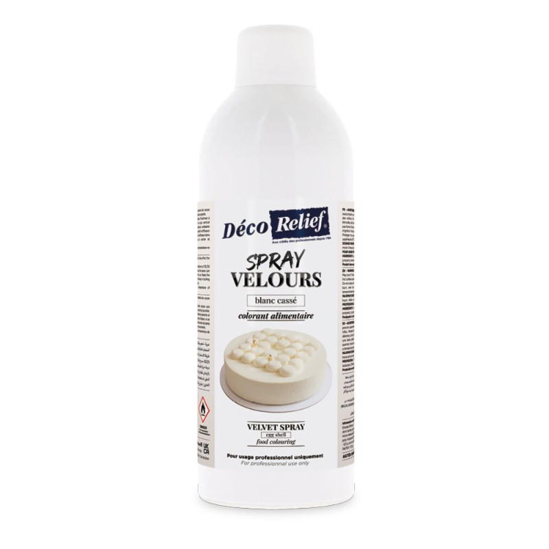 scrapcooking Spray velours alimentaire en bombe blanc cassé effet velours pour pâtisserie - 400 ml