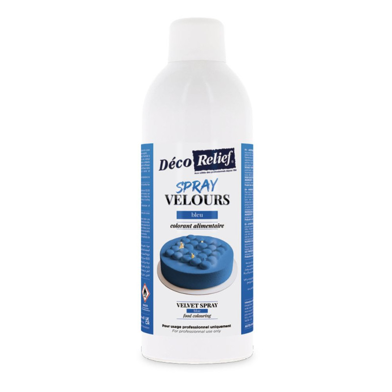 scrapcooking Spray velours alimentaire en bombe bleu effet velours pour pâtisserie - 400 ml