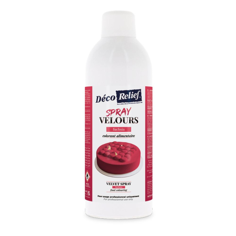 Scrapcooking Spray Velours Alimentaire En Bombe Fuchsia Effet Velours Pour Pâtisserie - 400 Ml