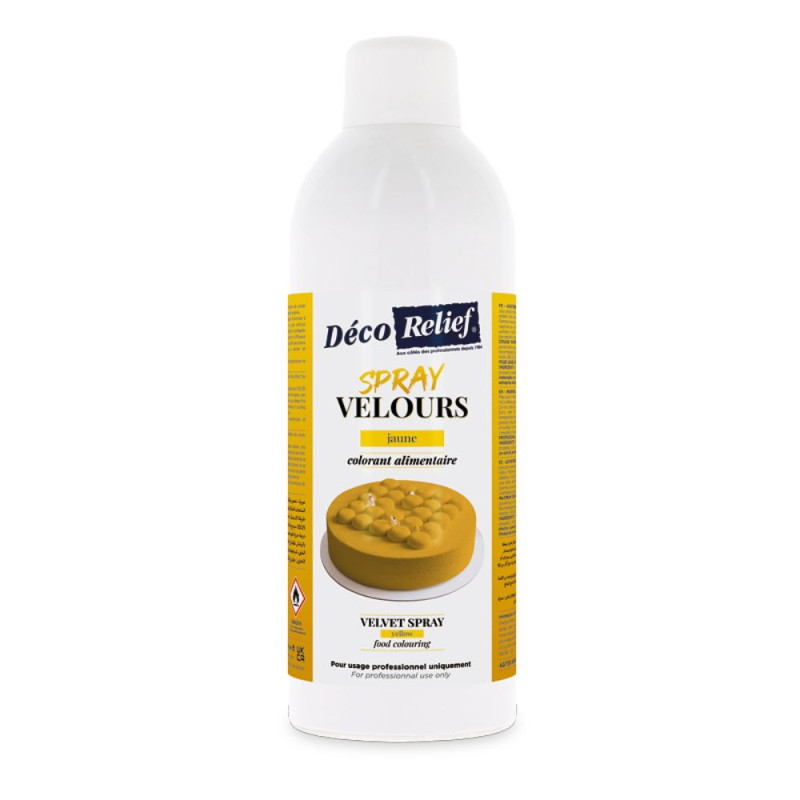 Scrapcooking Spray Velours Alimentaire En Bombe Jaune Effet Velours Pour Pâtisserie - 400 Ml