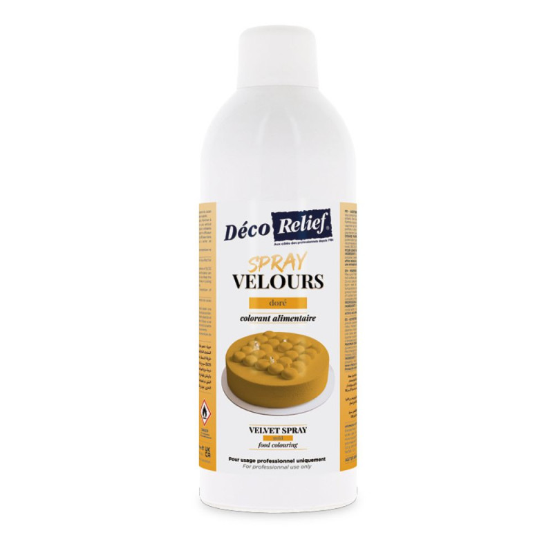 scrapcooking Spray velours alimentaire en bombe or effet velours pour pâtisserie - 400 ml
