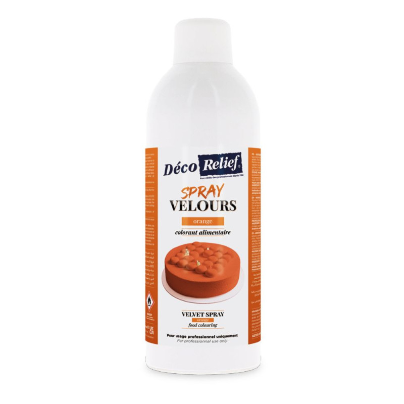 scrapcooking Spray velours alimentaire en bombe orange effet velours pour pâtisserie - 400 ml