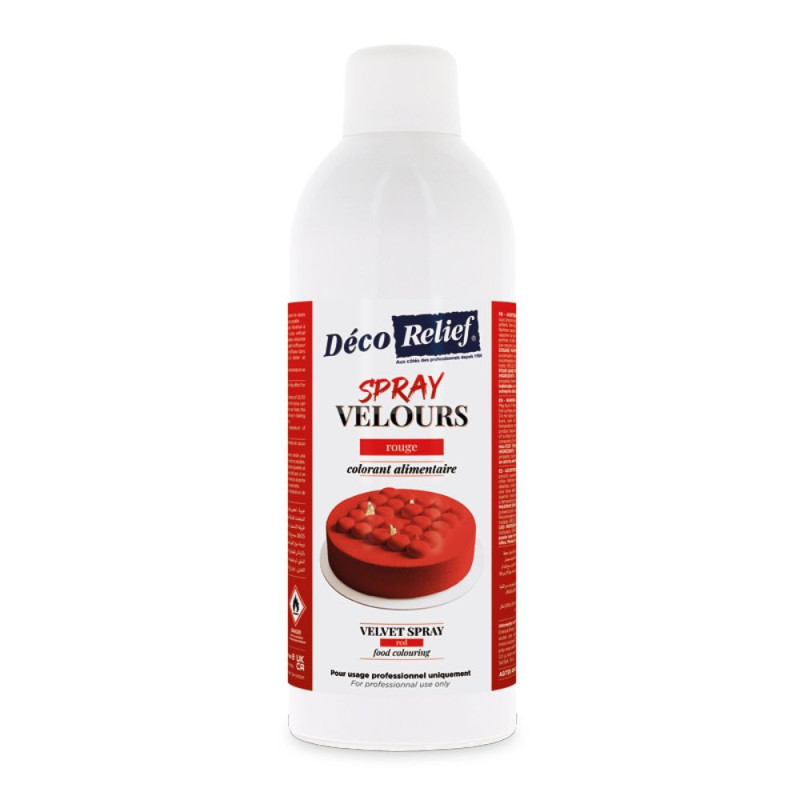 scrapcooking Spray velours alimentaire en bombe rouge effet velours pour pâtisserie - 400 ml