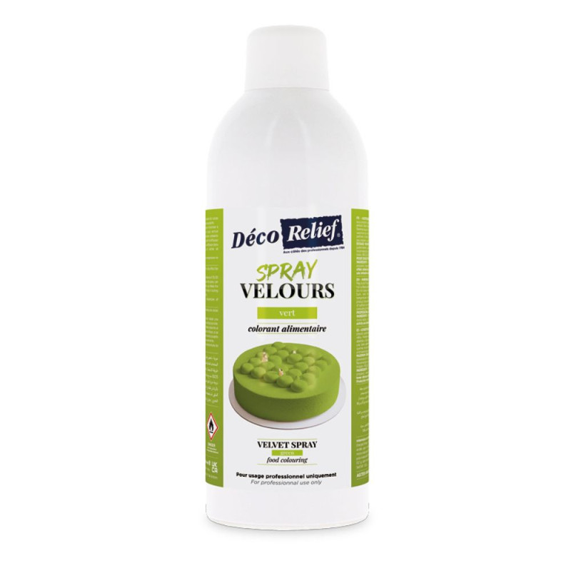 scrapcooking Spray velours alimentaire en bombe vert effet velours pour pâtisserie - 400 ml