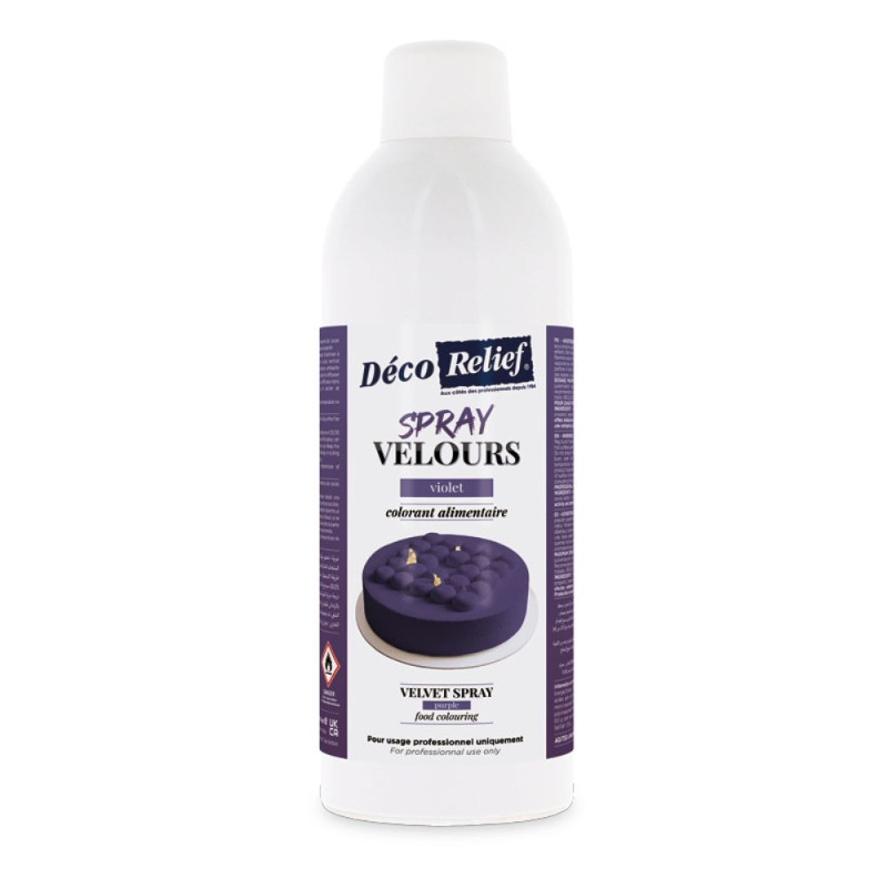 scrapcooking Spray velours alimentaire en bombe violet effet velours pour pâtisserie - 400 ml