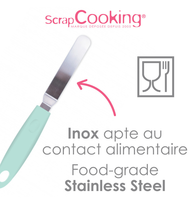 Scrapcooking Stainless Steel Mini Angled Spatula - 21cm