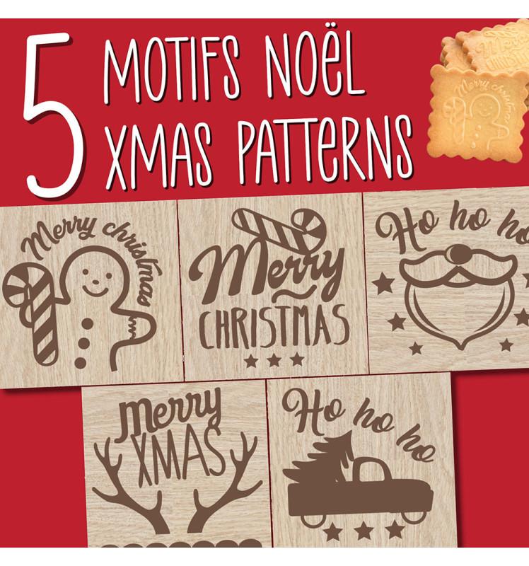 Scrapcooking Tampon à Biscuits Bois Christmas + Découpoir