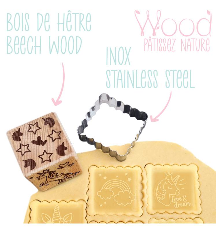 Scrapcooking Tampon à Biscuits Bois Licorne + Découpoir