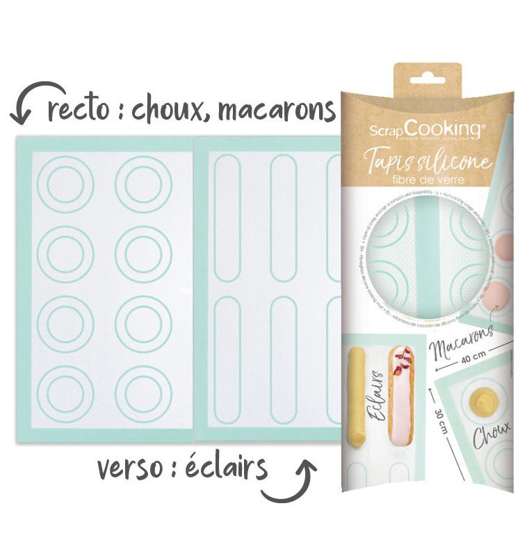 scrapcooking Tapis silicone en fibre de verre choux/éclair/macaron